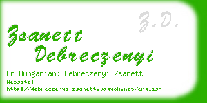 zsanett debreczenyi business card